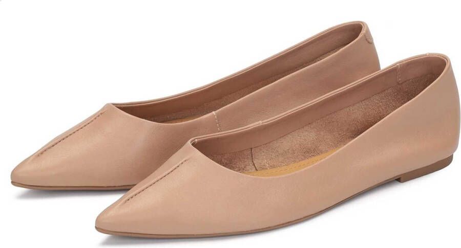 Kazar Studio Beige leather ballerinas in full grain leather