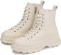 Kazar Dames off-white platte enkellaarsjes met veters Beige Dames - Thumbnail 4