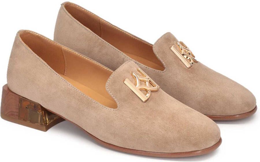 Kazar Suede half shoes with an embellished heel