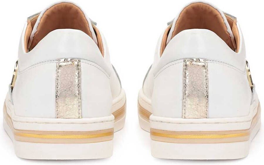 Kazar White leather sneakers with golden elements