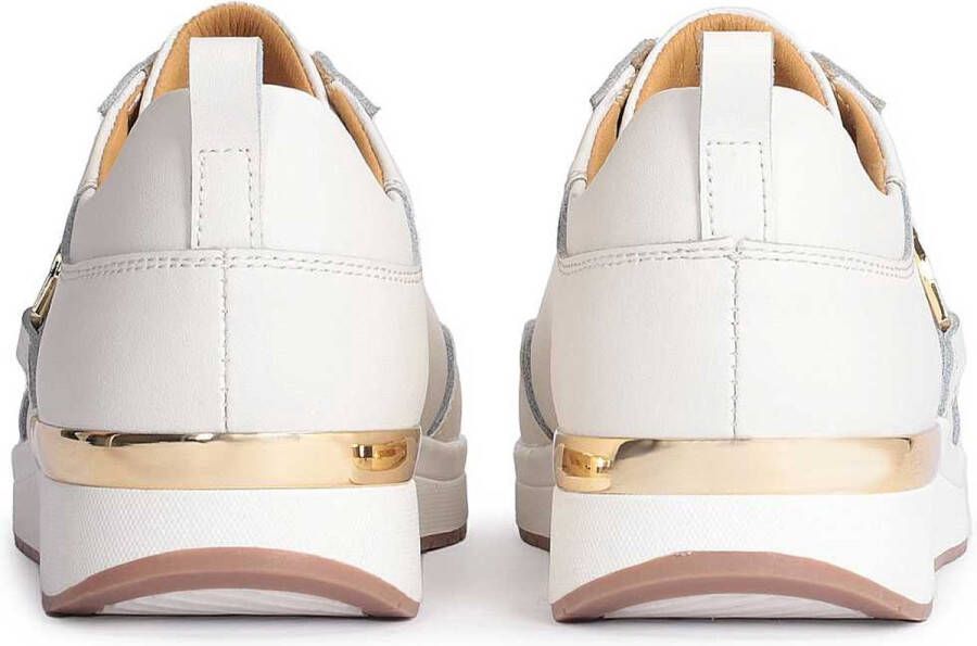 Kazar Witte leren damessneakers in minimalistische stijl