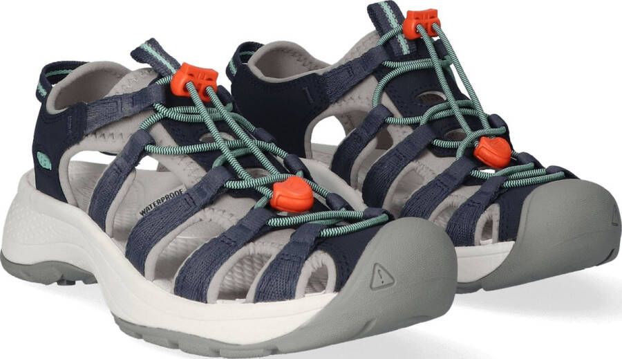 Keen Astoria West Dames Wandelsandalen Navy Beveled Glass Blauw Gerecyclede PET flessen K1023587