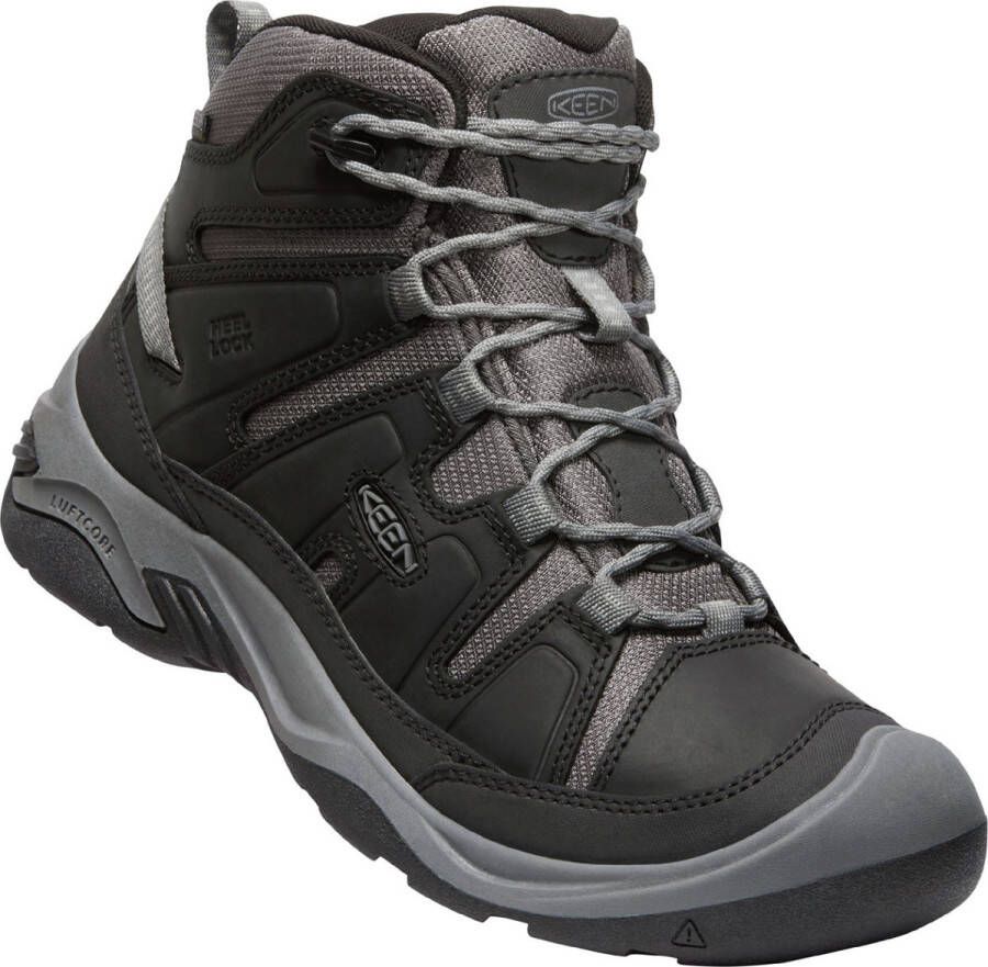 Keen Circadia Mid Heren Wandelschoenen Black Steel Grey Zwart Leer K1026768