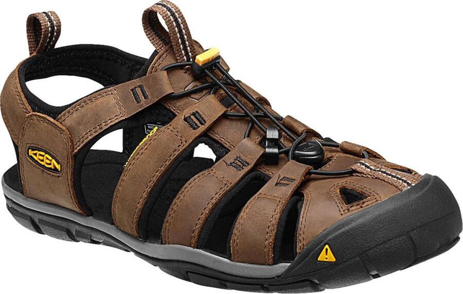 Keen Clearwater Heren Wandelsandalen Dark Earth Black Bruin Leer K1013106