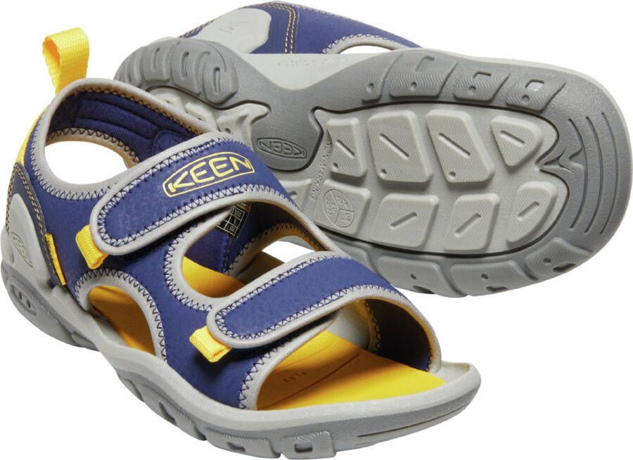 Keen Knotch Creek Older Kids' Open-Toe Sandalen Blue Depths Yellow Blauw Nylon K1026159 - Foto 3