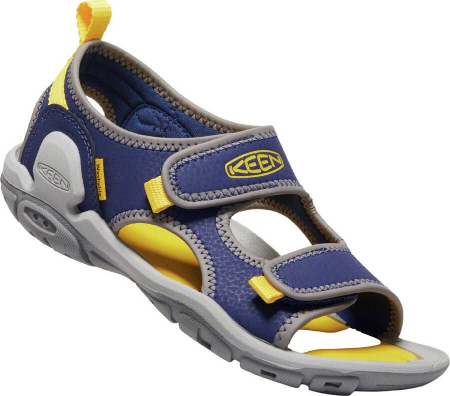 Keen Knotch Creek Older Kids' Open-Toe Sandalen Blue Depths Yellow Blauw Nylon K1026159 - Foto 5