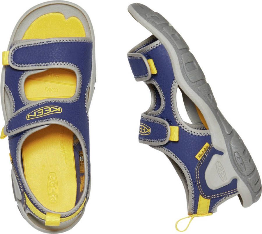 Keen Knotch Creek Older Kids' Open-Toe Sandalen Blue Depths Yellow Blauw Nylon K1026159 - Foto 8