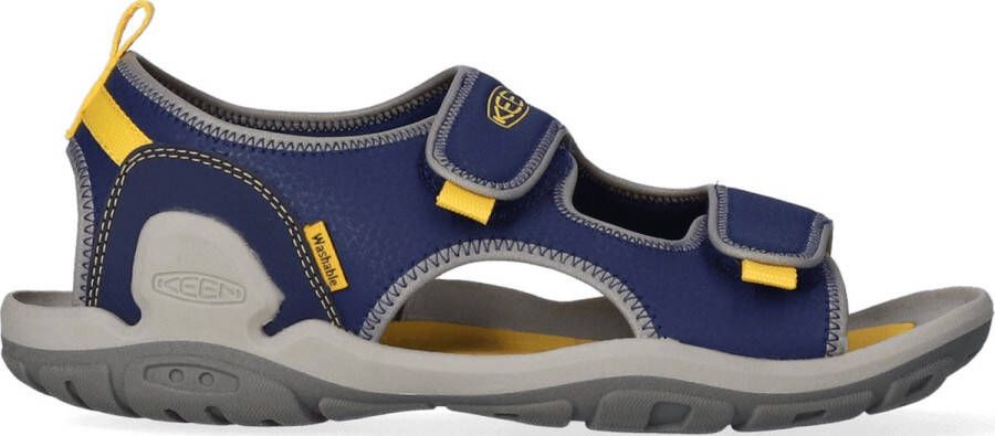 Keen Knotch Creek Older Kids' Open-Toe Sandalen Blue Depths Yellow Blauw Nylon K1026159