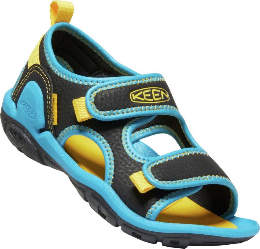 Keen Knotch Creek Younger Kids' Open-Toe Sandalen Black Vivid Blue Blauw Nylon K1025648