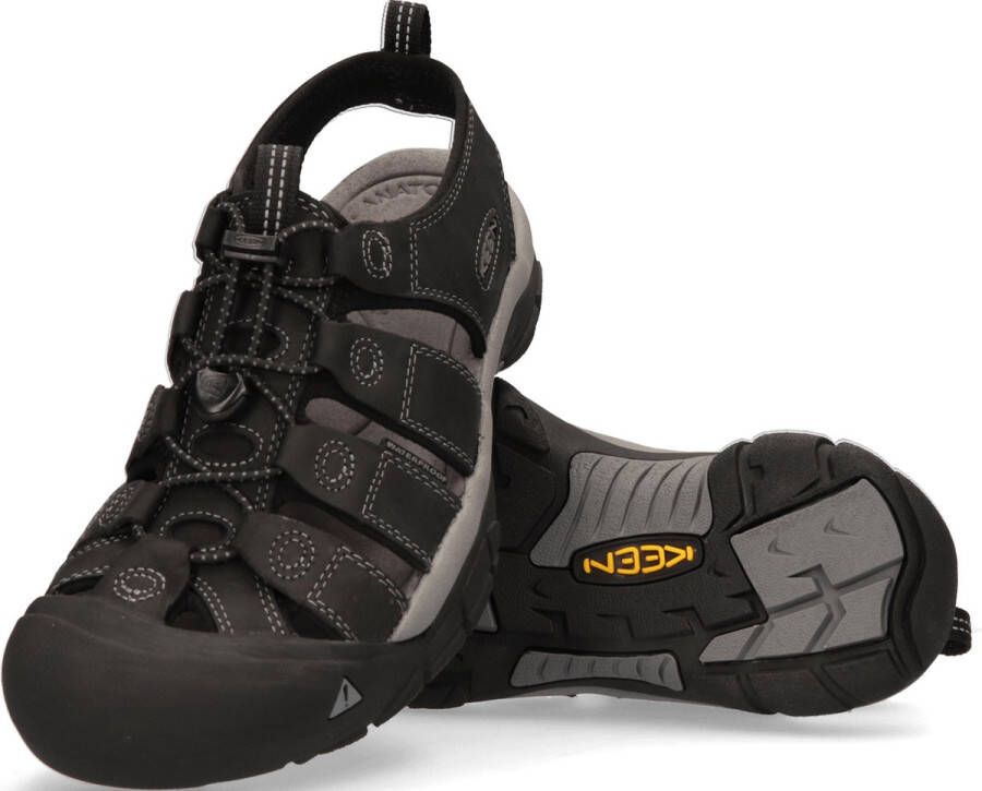 Keen Newport Heren Wandelsandalen Black Steel Grey Zwart Leer K1022247 - Foto 7