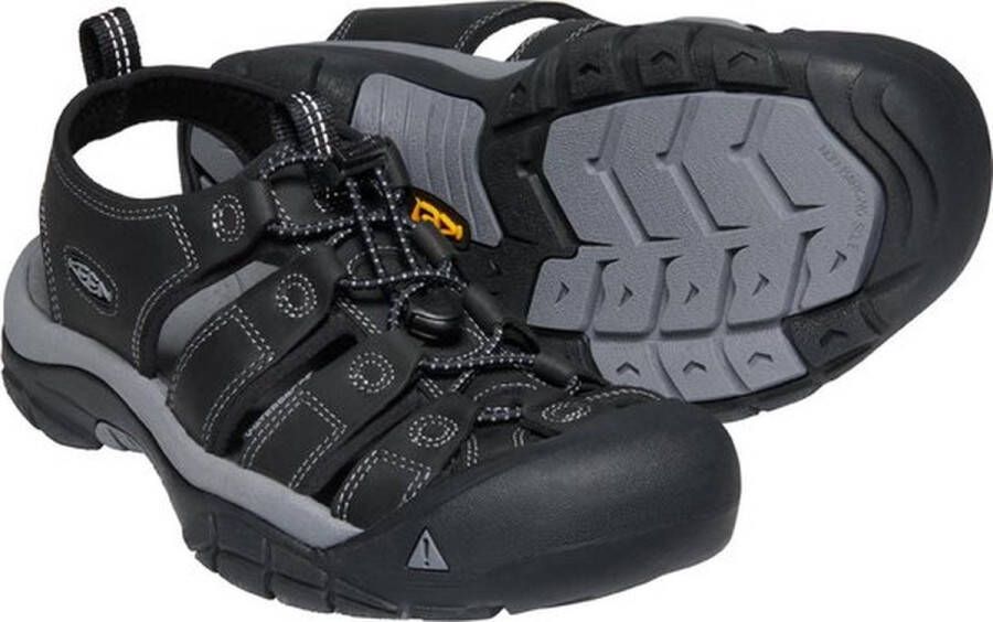 Keen Newport Heren Wandelsandalen Black Steel Grey Zwart Leer K1022247