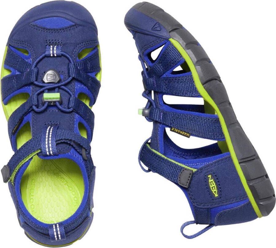 Keen Seacamp II Older Kids Sandalen Blue Depths Chartreuse Blauw Polyester K1022993