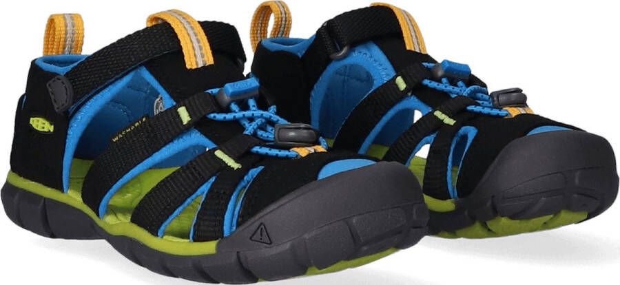 Keen Seacamp II Younger Kids Sandalen Black Brilliant Blue Zwart Polyester K1022969