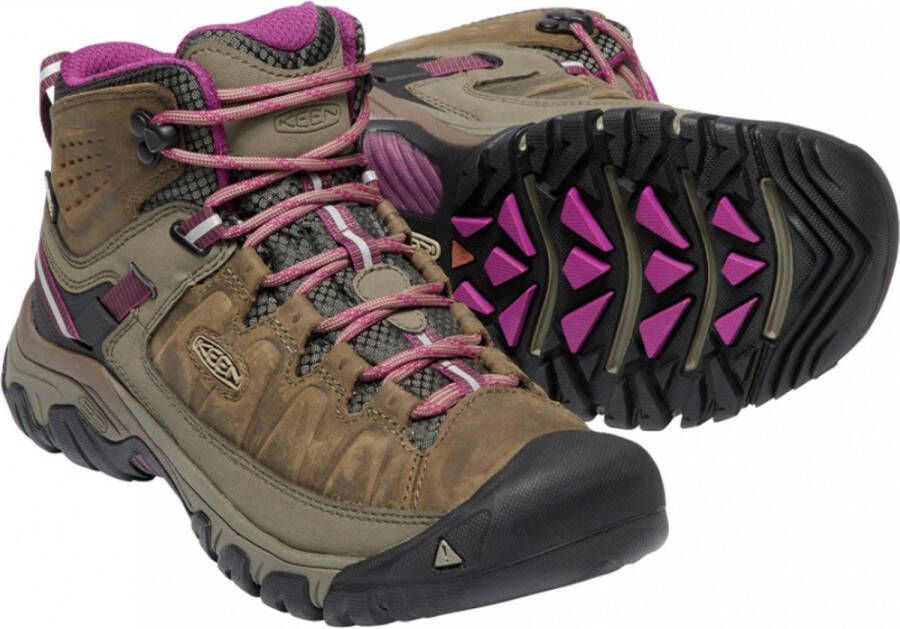 Keen Targhee III Mid Dames Wandelschoenen Weiss Boysenberry Bruin Leer