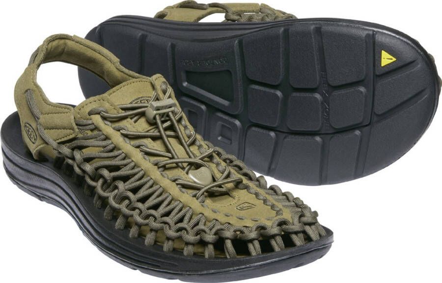 Keen Uneek Heren Sandalen Dark Olive Black Groen Polyester K1023381