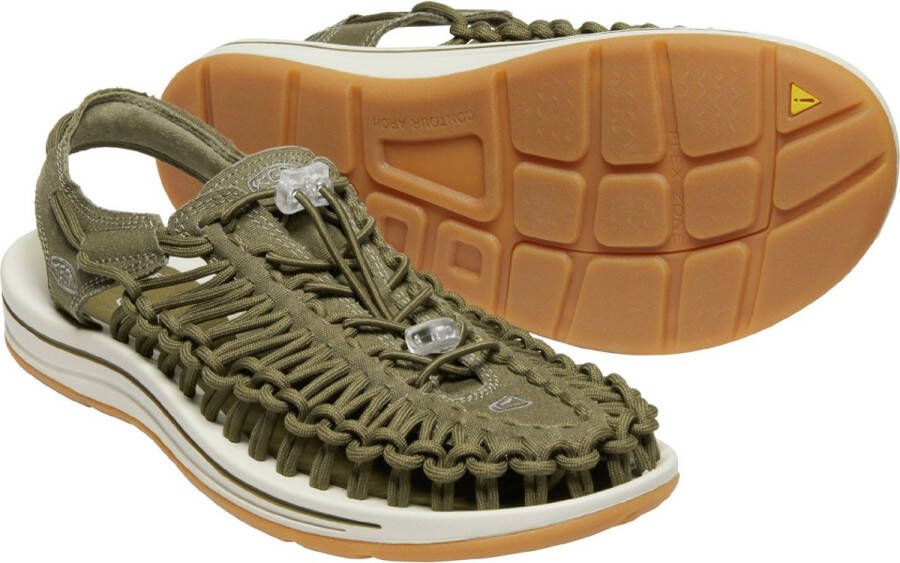 Keen Uneek Heren Sandalen Military Olive Timberwolf Groen Canvas K1026230 - Foto 9