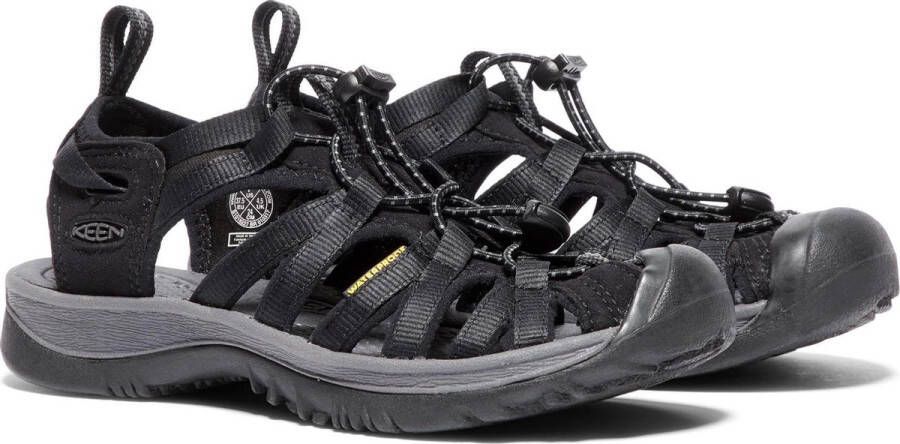 Keen Whisper Dames Wandelsandalen Black Magnet Zwart Polyester K1018227