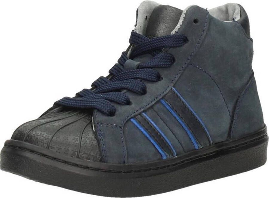 KEQ Jongens veterschoenen Hoog blauw