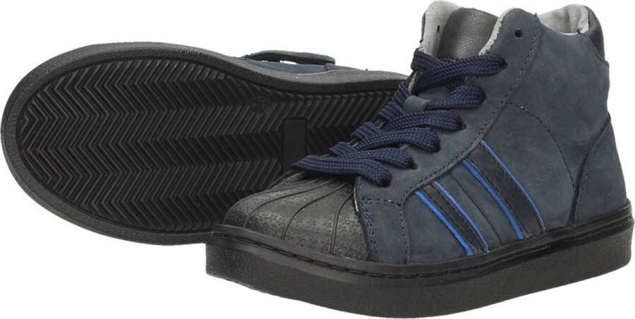 KEQ Jongens veterschoenen Hoog blauw