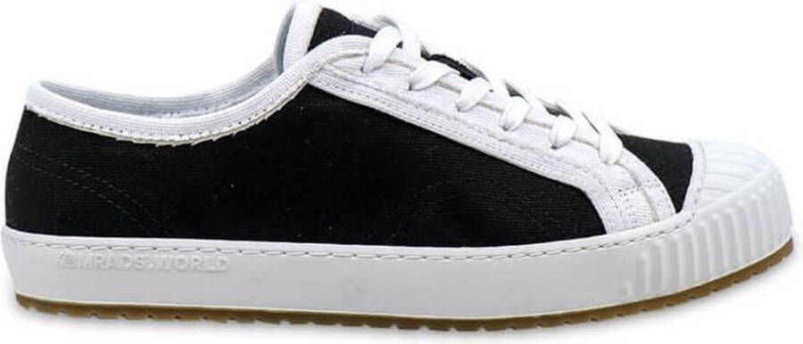 Komrads vegan sneakers ICNS Spartak Black &White Schoen uit duurzaam en gerecycleerd materiaal Zwart en Wit