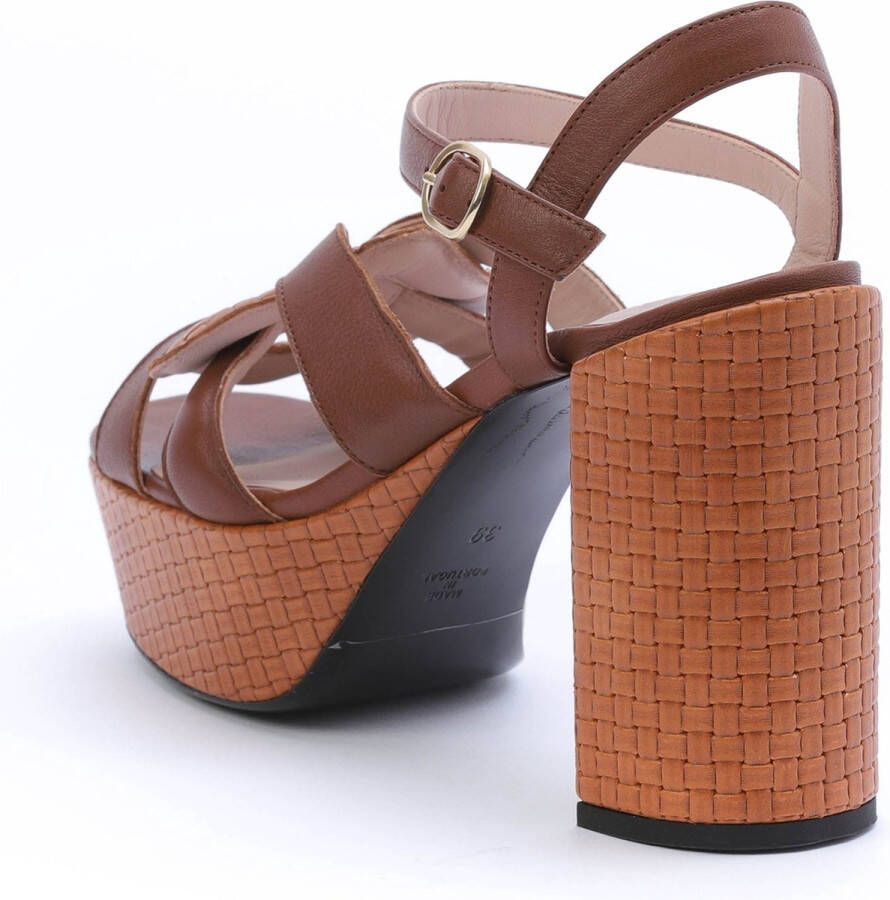 Kunoka ANNA high sandal cuoio Sandalen met hak Dames Bruin - Foto 5