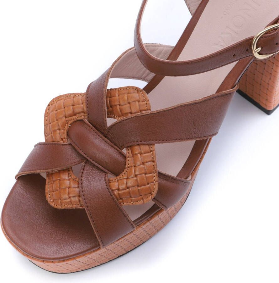 Kunoka ANNA high sandal cuoio Sandalen met hak Dames Bruin - Foto 6