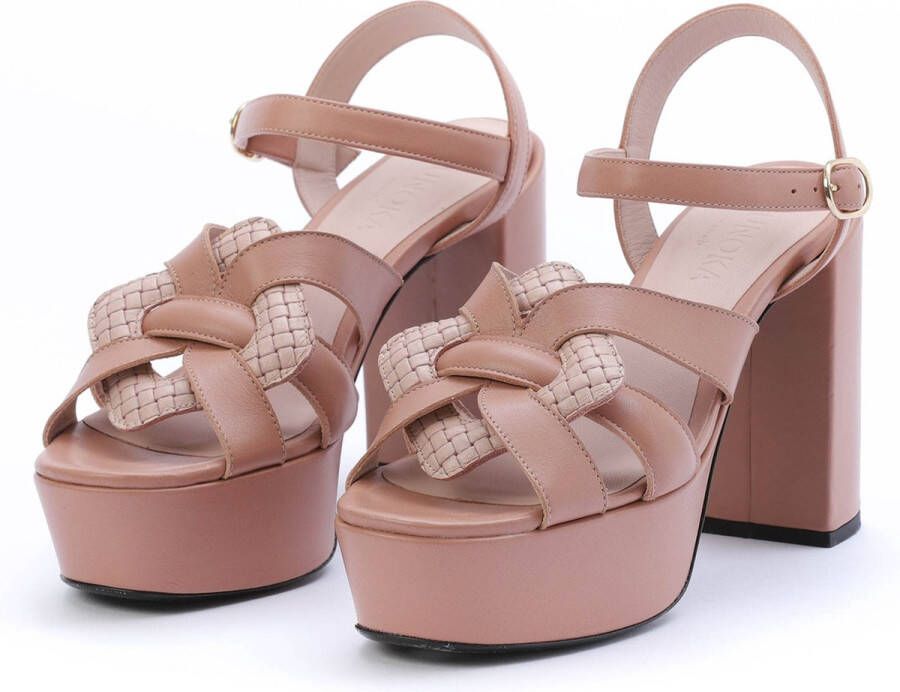 Kunoka ANNA high sandal nude Sandalen met hak Dames Roze - Foto 3