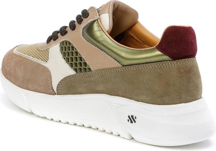 Kunoka ARI platform sneaker khaki and beige Sneakers Dames Beige Groen Wit - Foto 2