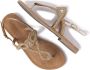 Lazamani Ladies sandals strass gold Goud Leer Platte sandalen Dames - Thumbnail 11