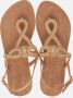 Lazamani Ladies sandals strass gold Goud Leer Platte sandalen Dames - Thumbnail 13