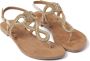 Lazamani Ladies sandals strass gold Goud Leer Platte sandalen Dames - Thumbnail 15