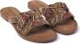 Lazamani Bruine Kralen Kruisband Slippers Brown Dames - Thumbnail 8