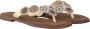 Lazamani Kralen Cirkel Slippers Beige Dames - Thumbnail 14