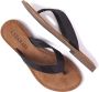 Lazamani 75.481 leren teenslippers met slangenprint zwart - Thumbnail 46