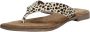 Lazamani 75.481 leren teenslippers met dierenprint ecru zwart - Thumbnail 14