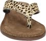 Lazamani 75.481 leren teenslippers met dierenprint ecru zwart - Thumbnail 14