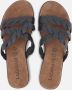 Lazamani zwarte leren slipper Zwart Leer Leren slippers Dames - Thumbnail 6