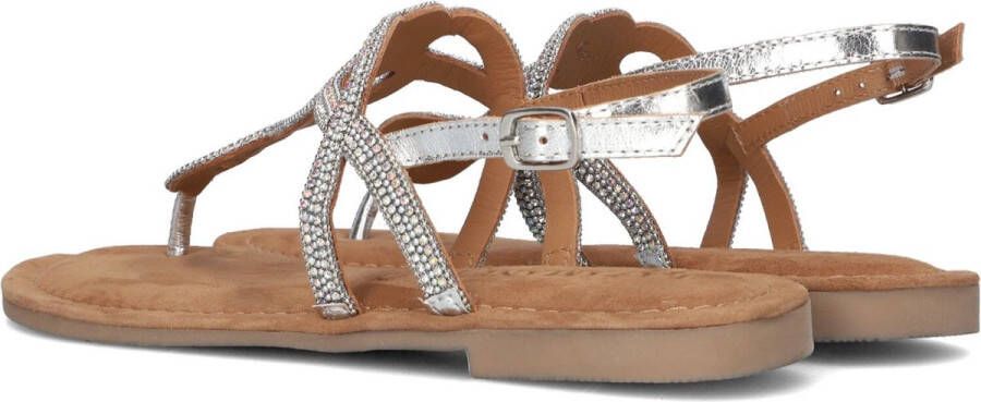 Lazamani Emily Leren Dames Sandalen Silver