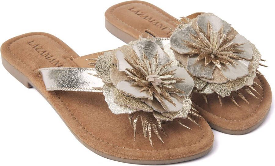 Lazamani Lily Leren Dames Slippers Gold - Foto 10