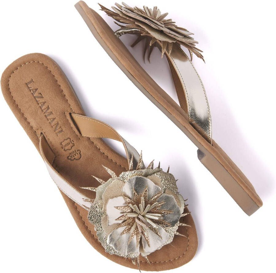 Lazamani Lily Leren Dames Slippers Gold - Foto 11