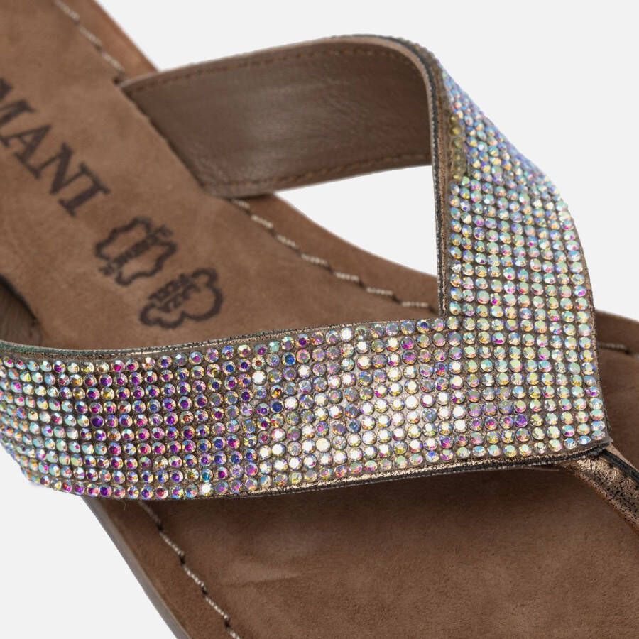 Lazamani Rainbow Slippers zilver Leer Dames