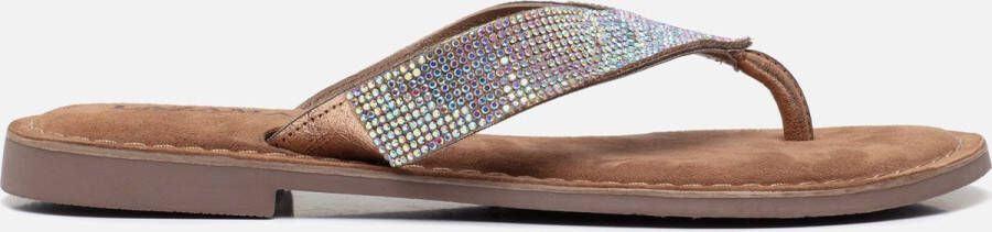 Lazamani Rainbow Slippers zilver Leer Dames