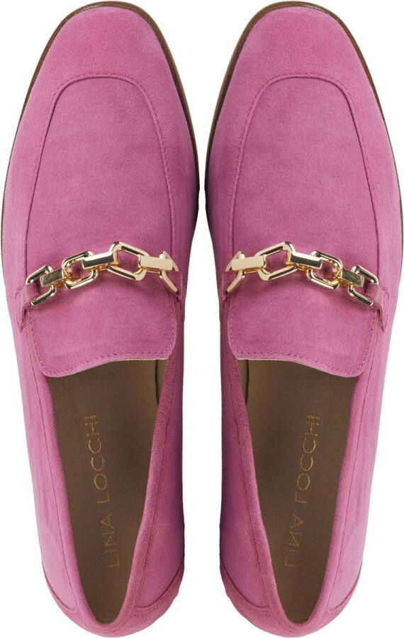 Lina Locchi Instappers Dames Instapschoenen Damesschoenen Suède L1260 Fuchsia