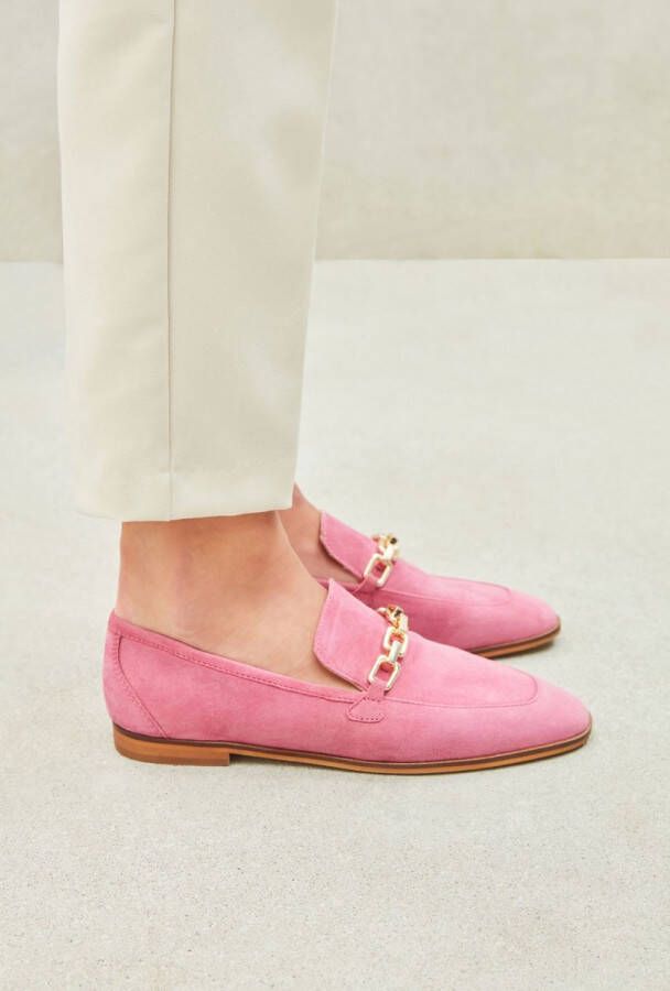 Lina Locchi Instappers Dames Instapschoenen Damesschoenen Suède L1260 Fuchsia