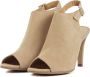 Lina Locchi Sandalen Dames Damesschoenen Suède Blokhak hoogte L1275 Beige - Thumbnail 6