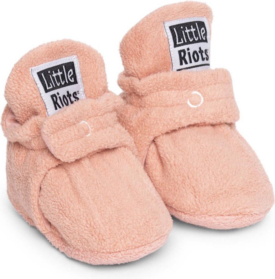 Little Riots babyslofjes antislip fleece stepper oud roze slofjes voor je baby dreumes en peuter voor en 24-36 Maanden (15 5cm) schoen