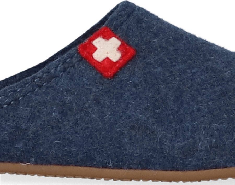 Living Kitzbühel Pantoffels Schweizer Kreuz 3886 584 Midnight Navy Blauw Wolvilt LK38860584