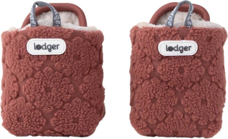 Lodger Baby Slofjes 6-12M Donkerroze Slipper Folklore Fleece Klittenbandsluiting Slofjes die blijven zitten