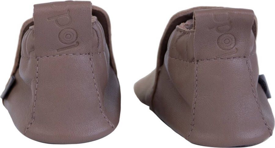 Lodger Baby Slofjes Jongen Bruin Stepper Leer Suede Buitenzool Eerste Slofjes Jongen Perfecte Pasvorm Stevig 15-18M