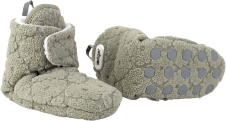 Lodger Slofjes Groen M Slipper Folklore Fleece Klittenbandsluiting Slofjes die blijven zitten